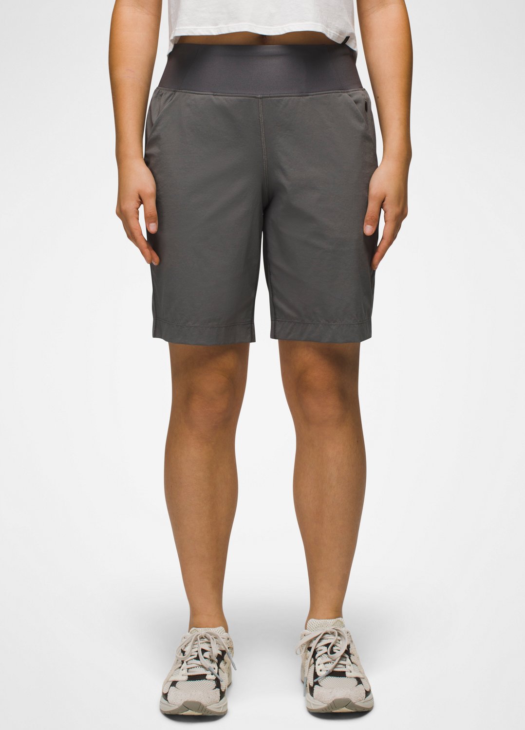 Womens prAna Koen Flat Front Short - Gravel