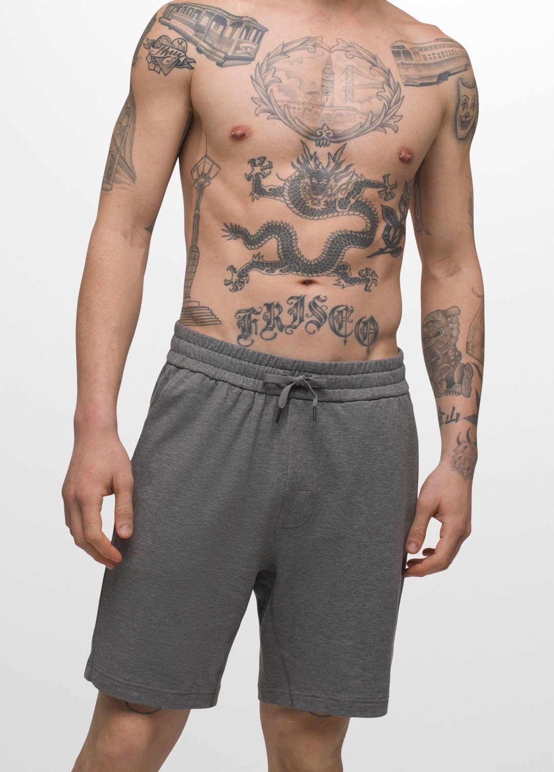 Mens prAna Altitude Tracker Short II - Heather Grey