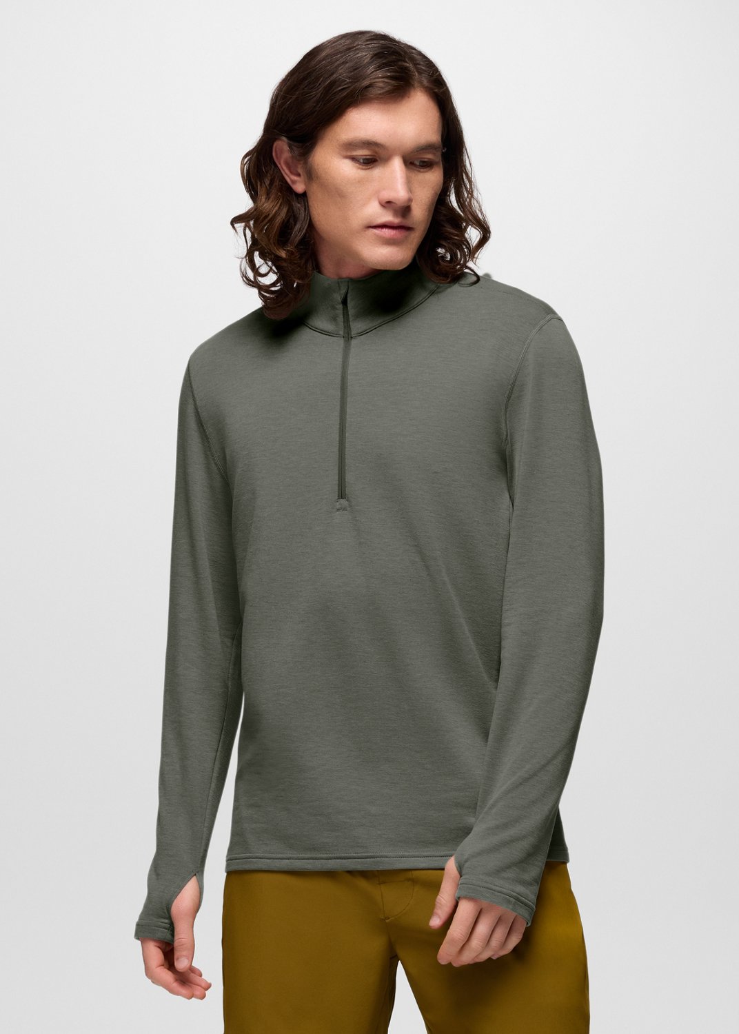 Mens prAna Altitude Tracker 1/4 Zip II - Thyme