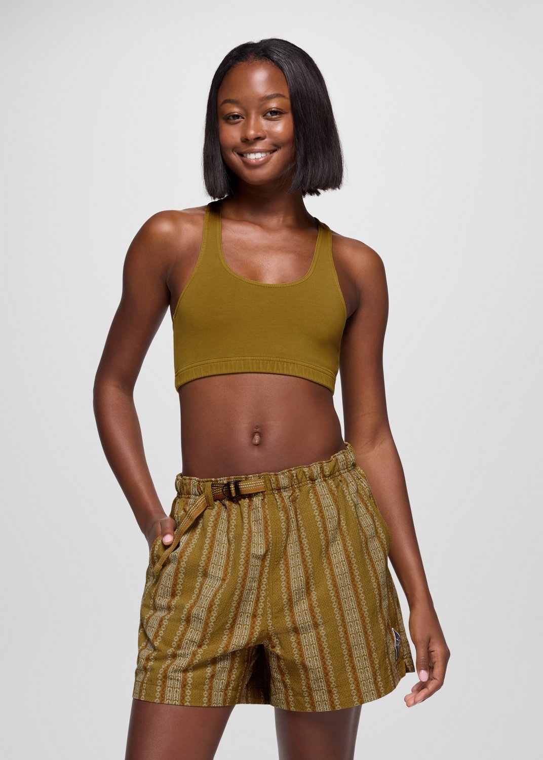 Womens prAna Tornado Bra - Retro Olive