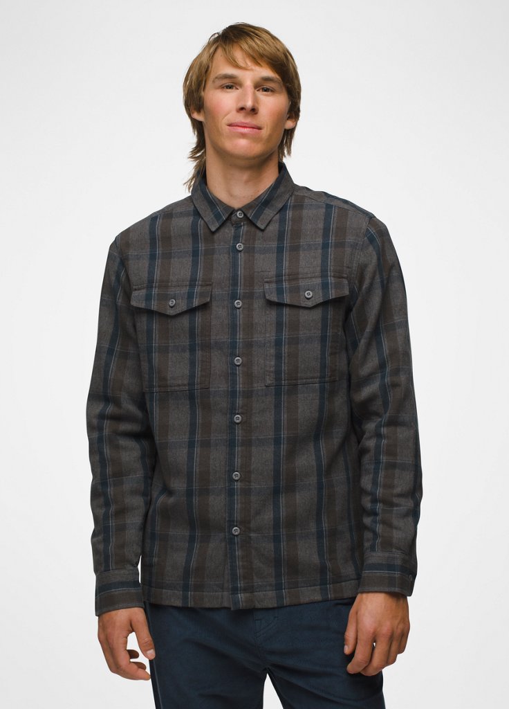 Mens prAna Copper Skies Lined Flannel - Flint