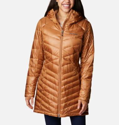 Columbia Women's Joy Peak Mid Insulated Hooded Jacket - S - Brown