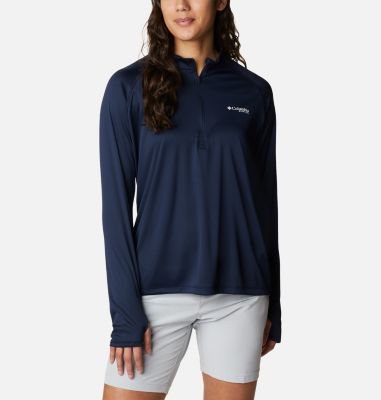 Columbia Women's PFG Tidal Tee Quarter Zip Long Sleeve Shirt-