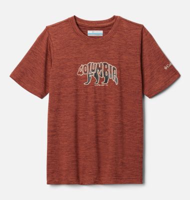 Columbia Boys' Mount Echo Short Sleeve Graphic Shirt - S - Brown