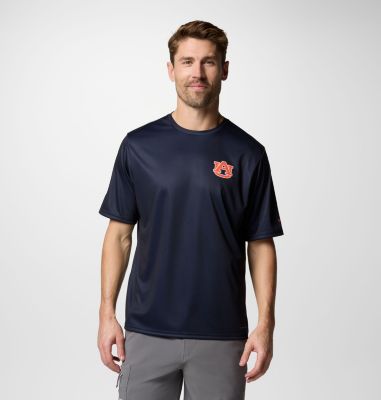 Columbia Men's Collegiate PFG Terminal Tackle  Short Sleeve Shirt - Auburn-
