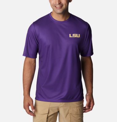 Columbia Men's Collegiate PFG Terminal Tackle  Short Sleeve Shirt - LSU-