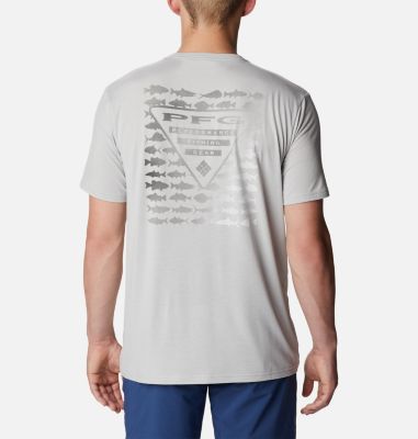 Columbia Men's PFG Triangle Fill Tech T-Shirt - L - Grey