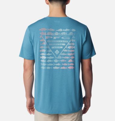 Columbia Men's PFG Triangle Fill Tech T-Shirt - S - Blue