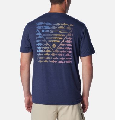 Columbia Men's PFG Triangle Fill Tech T-Shirt - XL - Blue