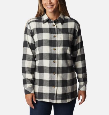 Columbia Women's Holly Hideaway Flannel Shirt - XL - Black