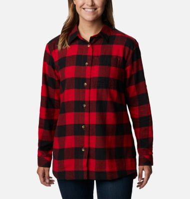 Columbia Women's Holly Hideaway Flannel Shirt - XS - Red
