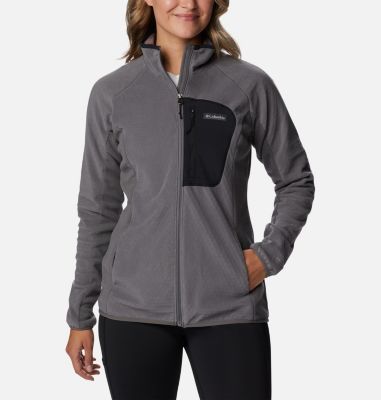Columbia Women's Outdoor Tracks Full Zip Fleece Jacket - M - Grey