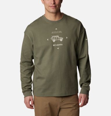 Columbia Men's Duxbery Relaxed Long Sleeve Crew - L - Green