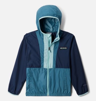 Columbia Kids' Back Bowl Hooded Windbreaker - XL - Blue  Coll