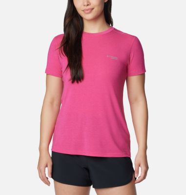 Columbia Women's Endless Trail Running Tech T-Shirt - L - Pink