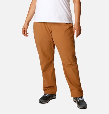 Columbia Women's Leslie Falls Pants - Plus Size - 1X - Brown