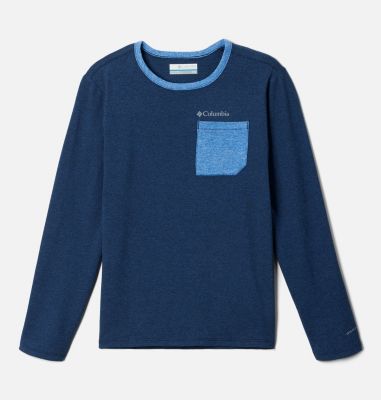Columbia Boys' Tech Trail Long Sleeve Shirt - XL - Blue
