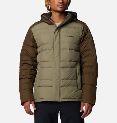 Columbia Men's Saltzman Down Hooded Jacket - L - Green  Stone