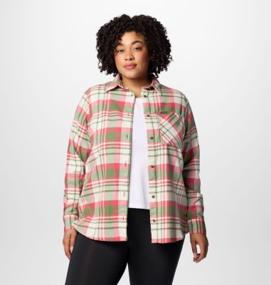 Columbia Women's Calico Basin  Flannel Long Sleeve Shirt - Plus Size-