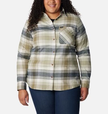 Columbia Women's Calico Basin  Flannel Long Sleeve Shirt - Plus Size-