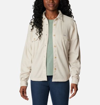 Columbia Women's Holly Hideaway Waffle Shirt Jacket - XL - White