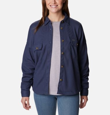 Columbia Women's Holly Hideaway Waffle Shirt Jacket - XL - Blue