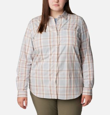 Columbia Women's Anytime  Patterned Long Sleeve Shirt - Plus Size-