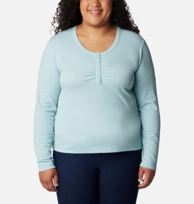 Columbia Women's Calico Basin  Ribbed Long Sleeve Shirt - Plus Size-