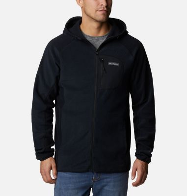 Columbia Men's Outdoor Tracks Hooded Full Zip Jacket - L - Black