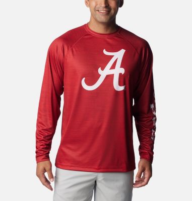 Columbia Men's Collegiate PFG Terminal Tackle Heather Long Sleeve Shirt - Alabama-