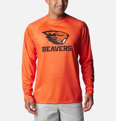 Columbia Men's Collegiate PFG Terminal Tackle  Heather Long Sleeve Shirt - Oregon State-