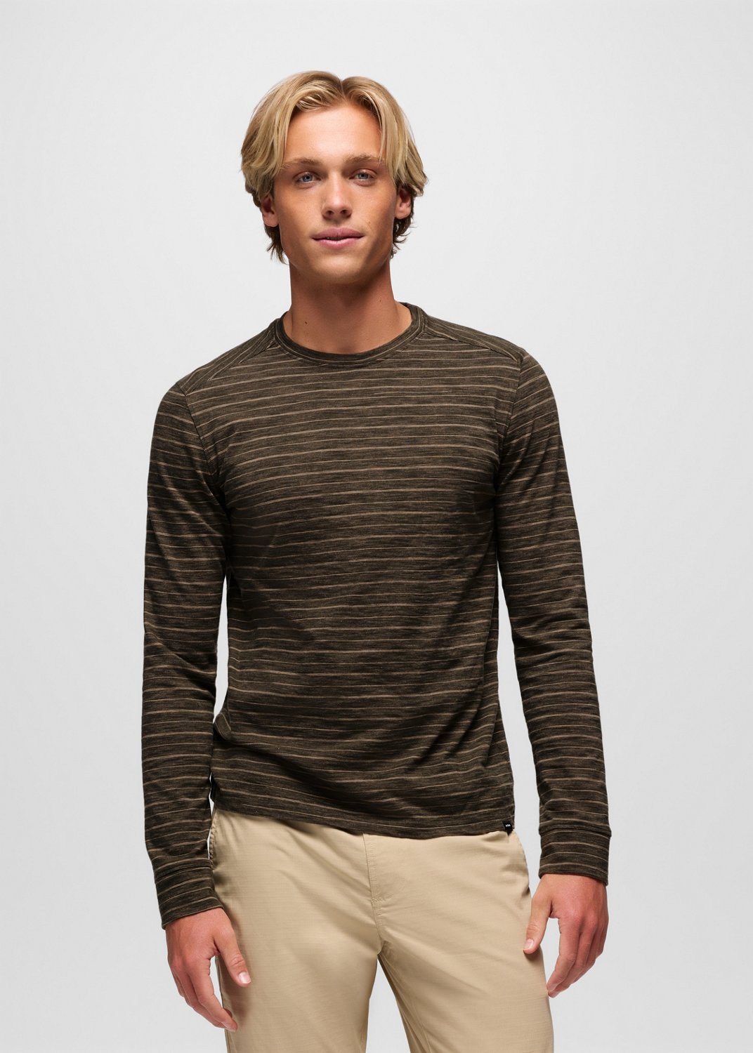 Mens prAna Ronnie Crew II - Nori Stripe