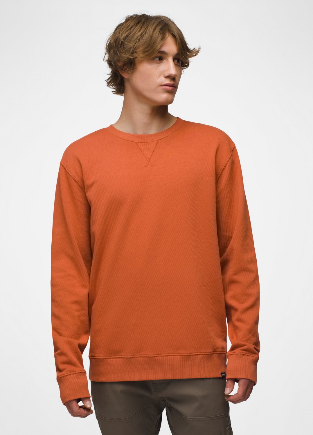 Mens prAna North County Crew - Terracotta