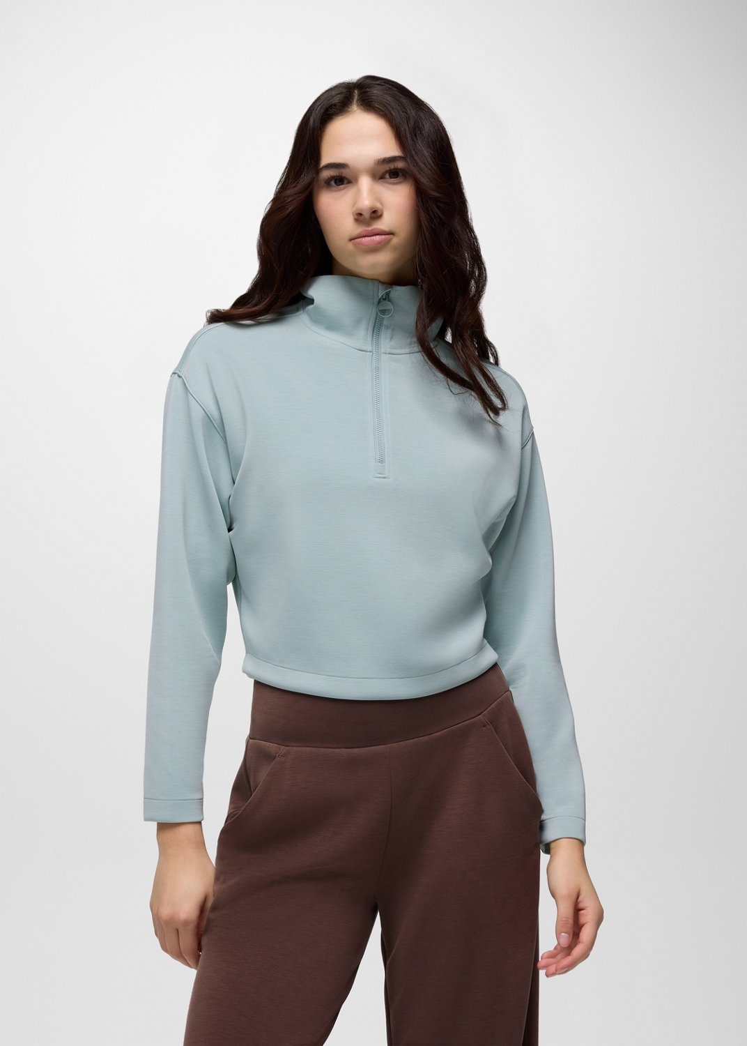 Womens prAna Shea Soft Half Zip - Saltwater