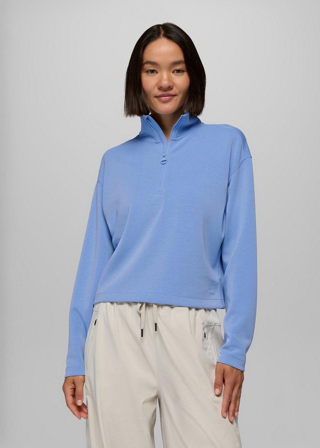 Womens prAna Shea Soft Half Zip - Blue Vibes