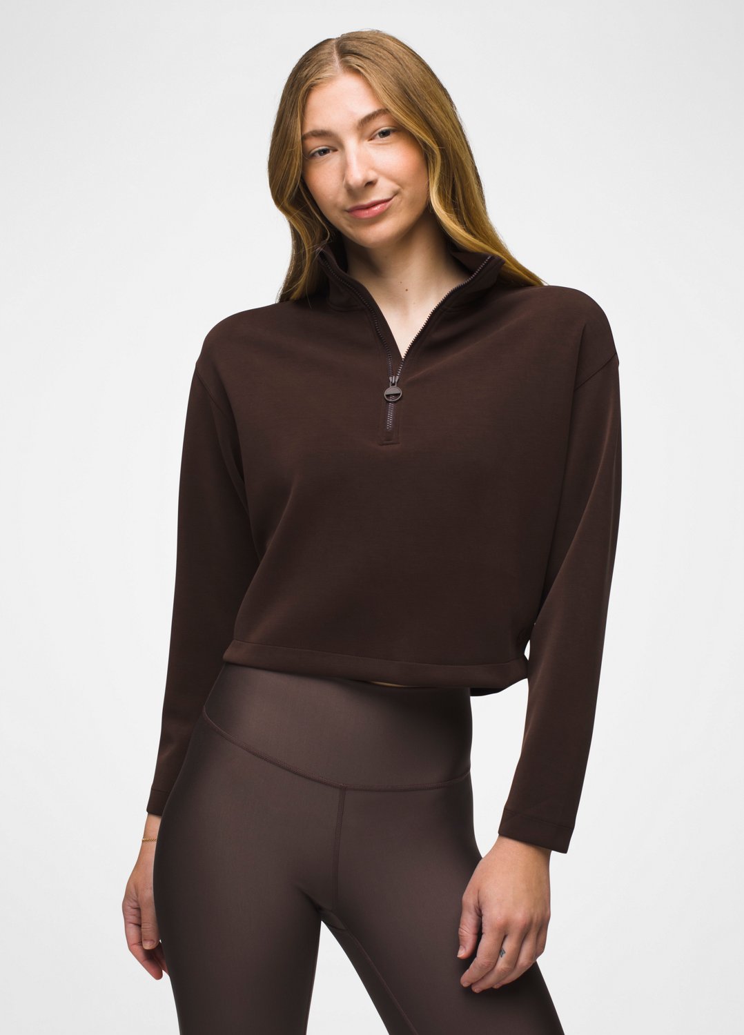 Womens prAna Shea Half Zip - Espresso