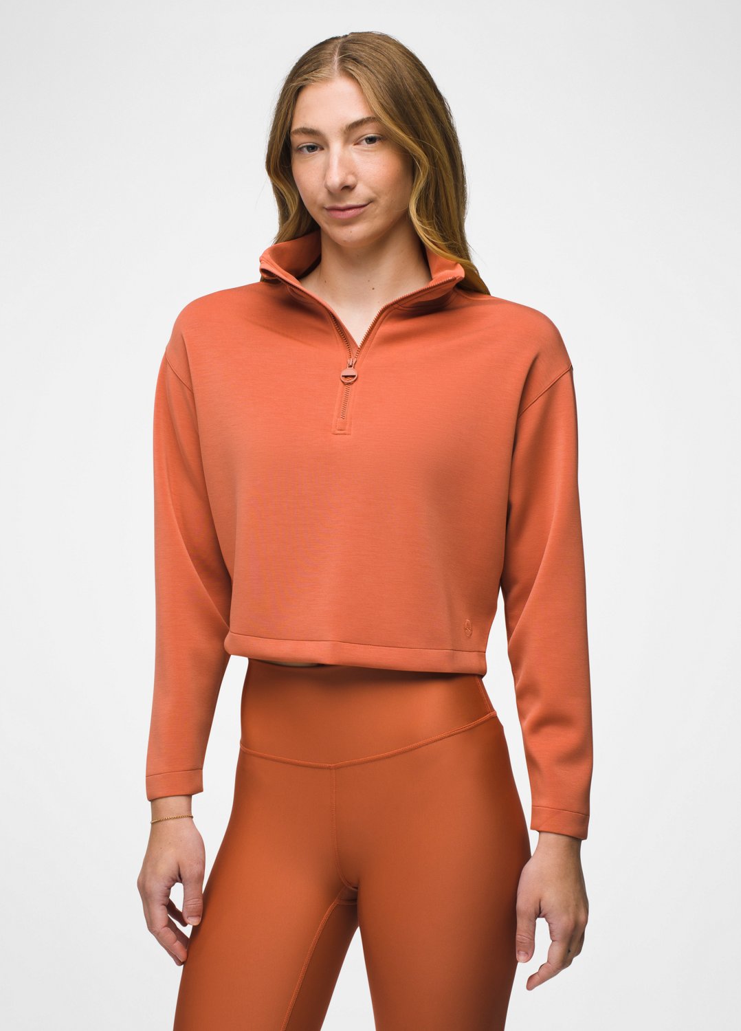 Womens prAna Shea Half Zip - Terracotta