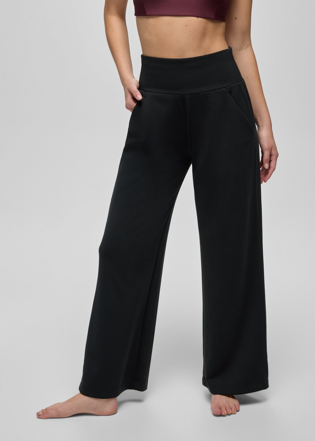 Womens prAna Shea Soft Wide Leg Pant - Black