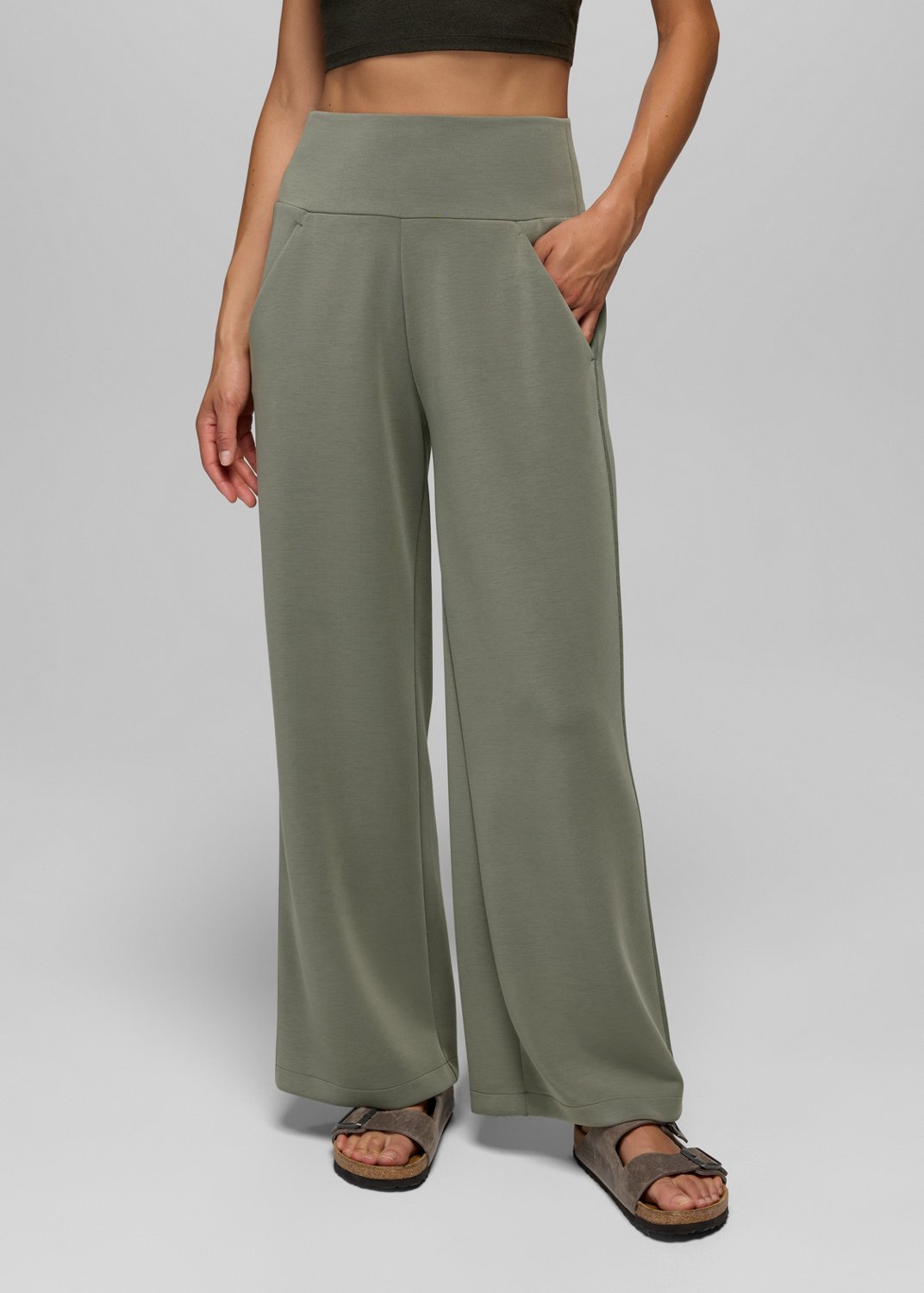 Womens prAna Shea Soft Wide Leg Pant - Thyme