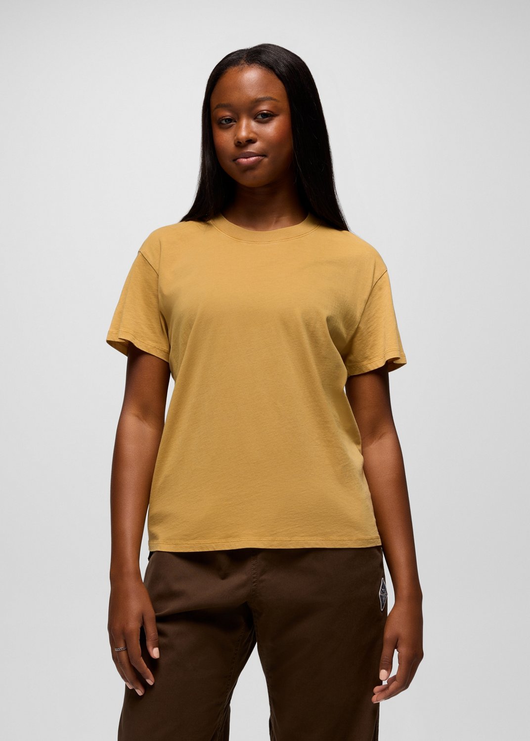 Womens prAna Everyday Short Sleeve Tee - Dijon