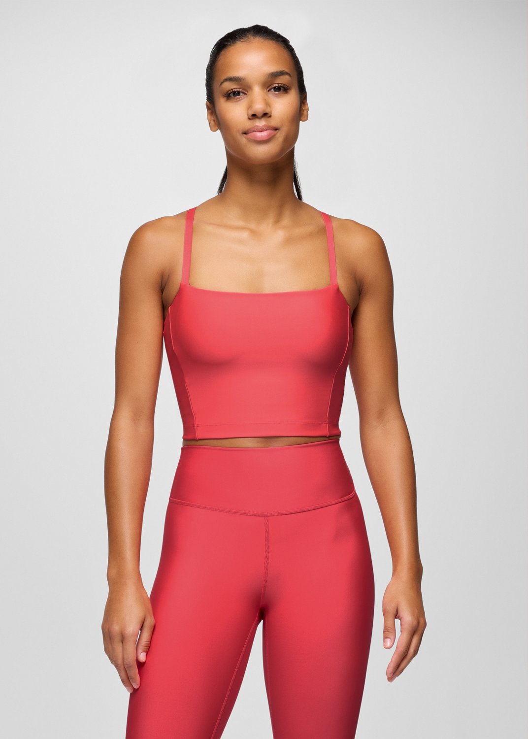 Womens prAna Sculpt™ Adjustable Cami - Rose Fire