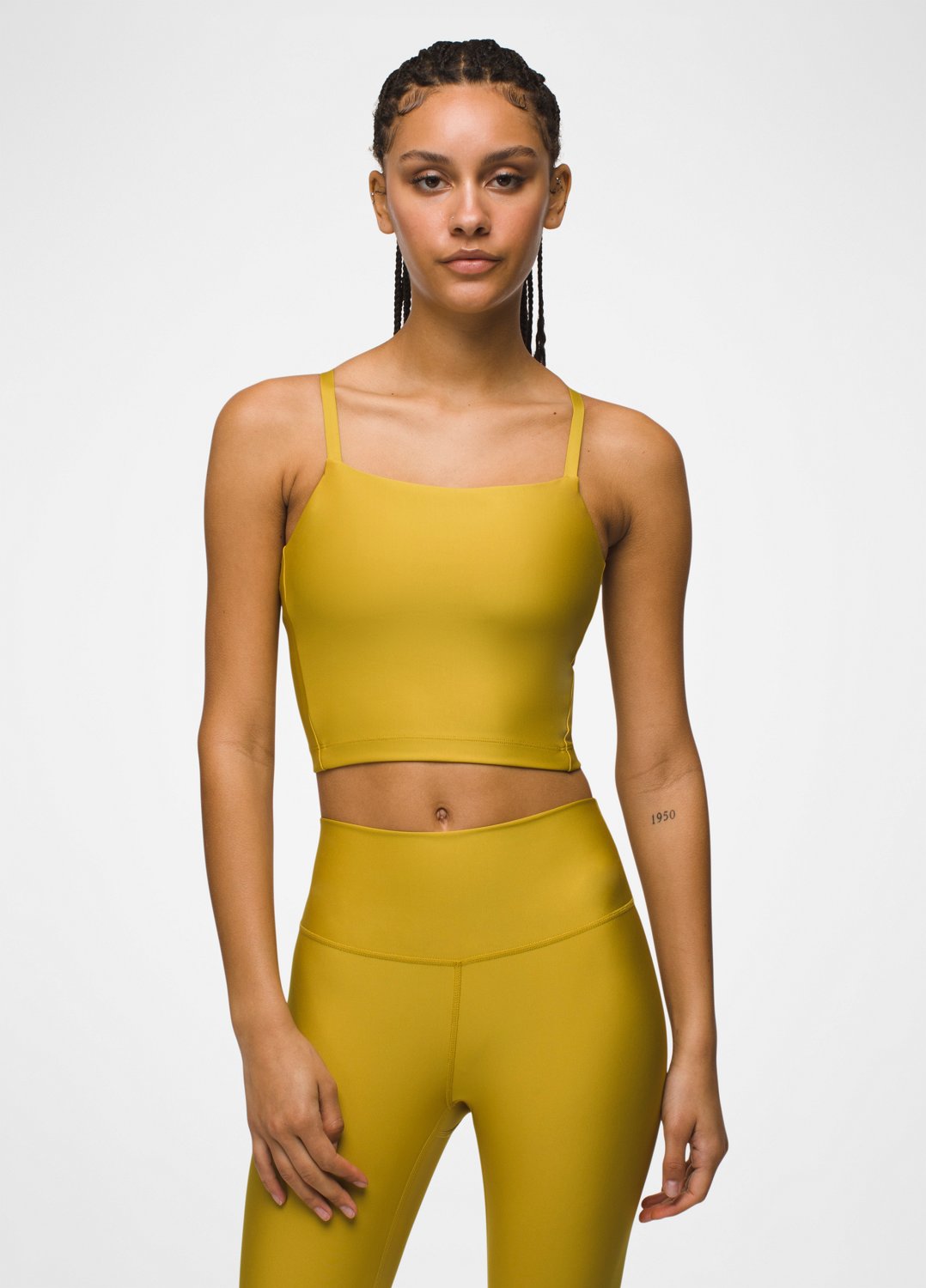 Womens prAna Sculpt™ Adjustable Cami - Golden Leaf