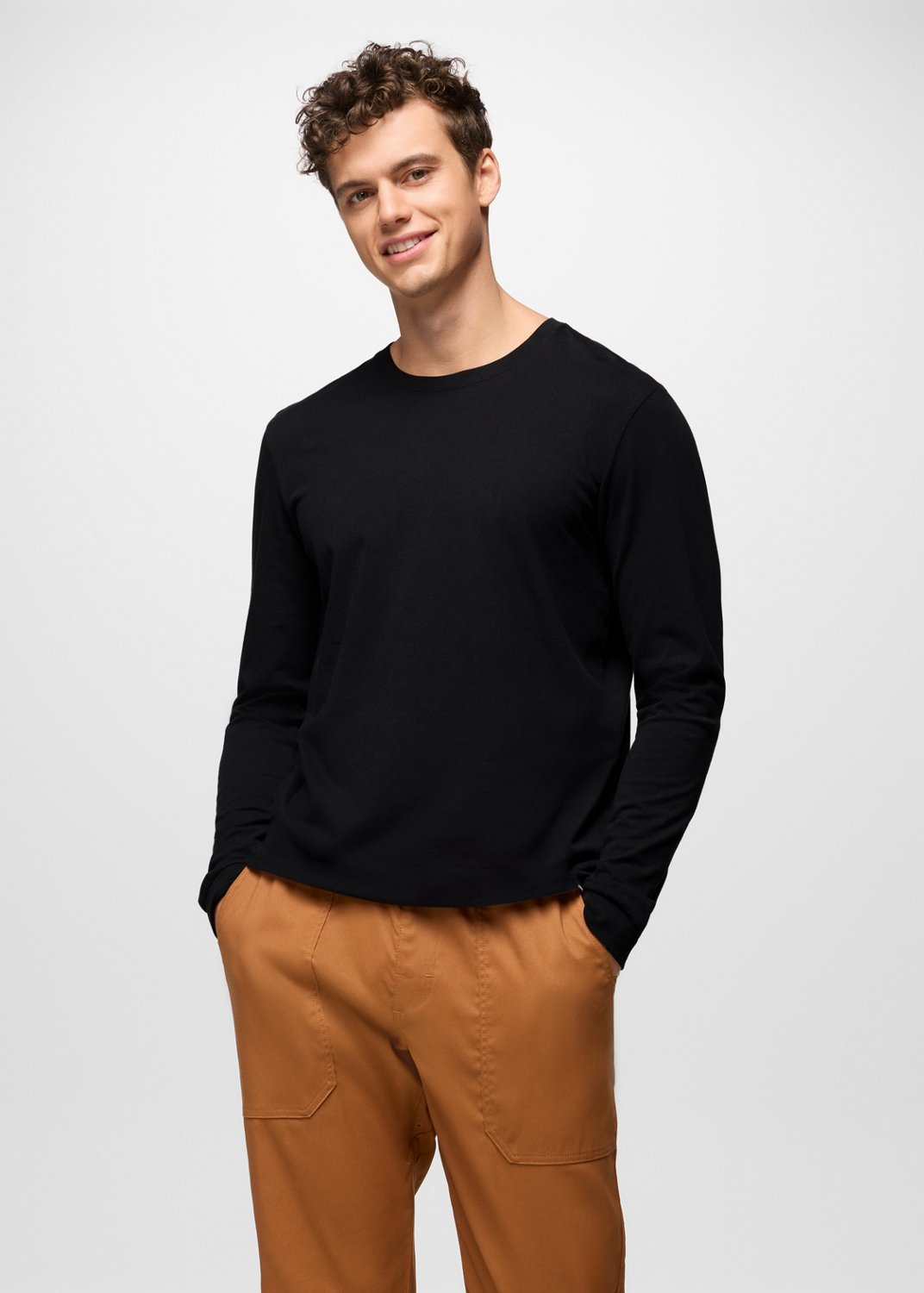 Mens prAna Everyday Long Sleeve Tee - Black