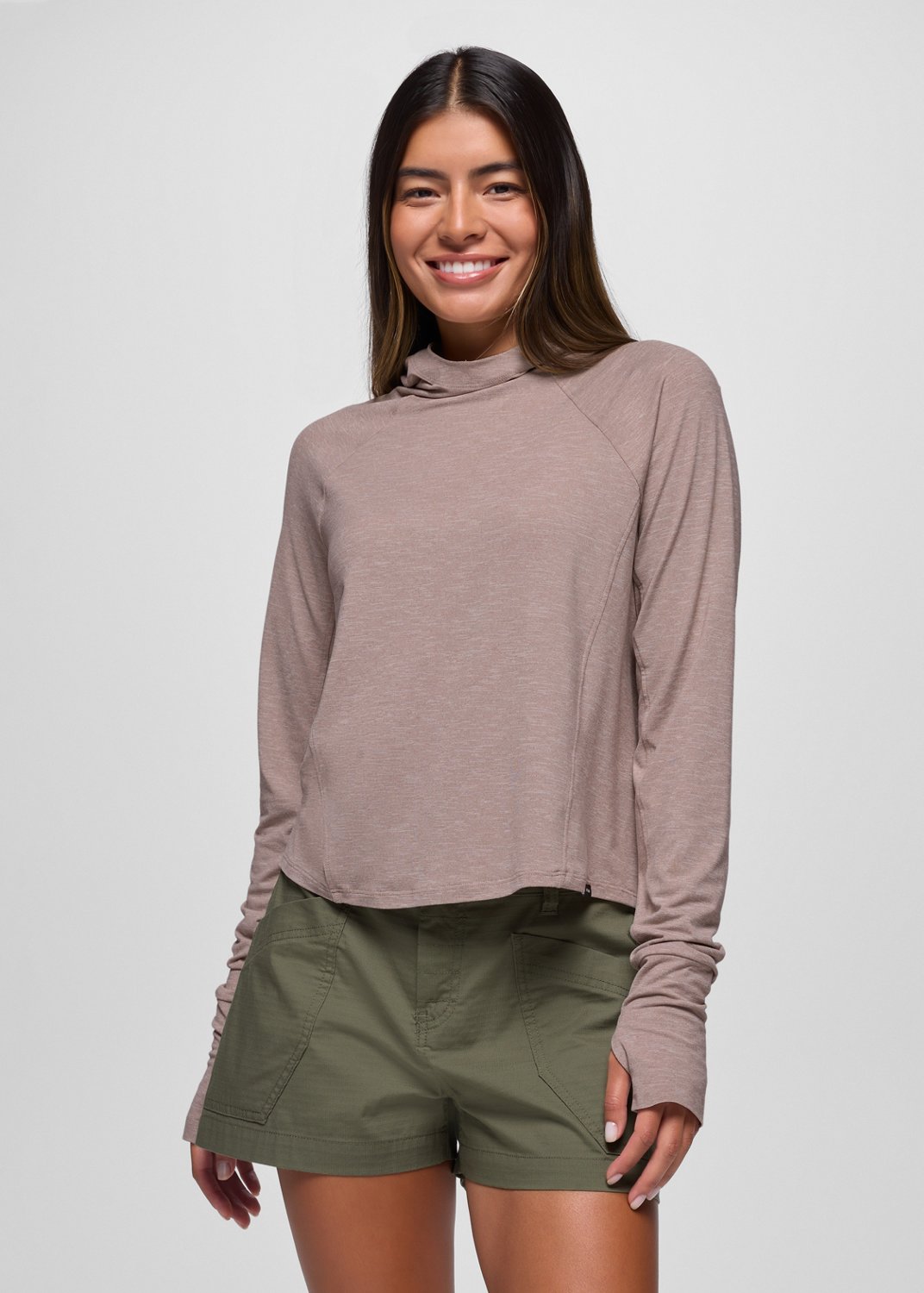 Womens prAna Sol Searcher Sun Hoodie - Shroom