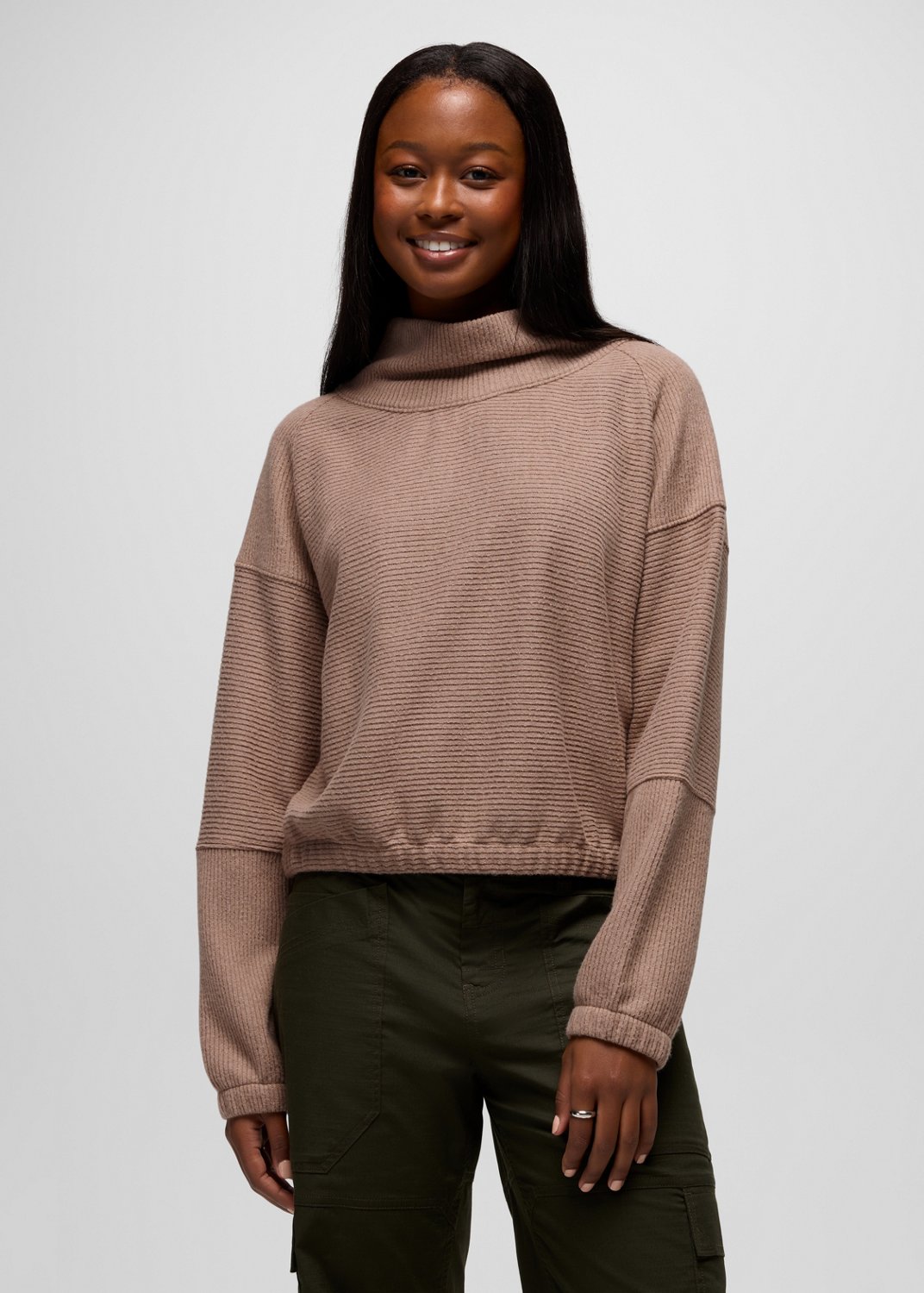 Womens prAna Olivia Long Sleeve - Shroom
