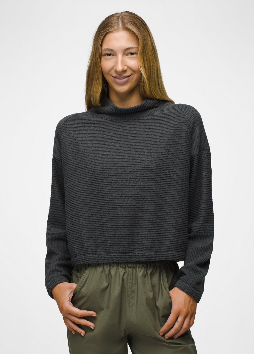 Womens prAna Olivia Long Sleeve - Charcoal