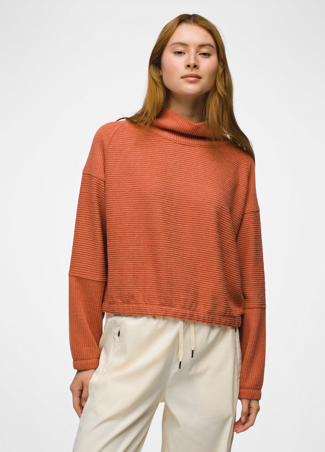 Womens prAna Olivia Long Sleeve - Terracotta
