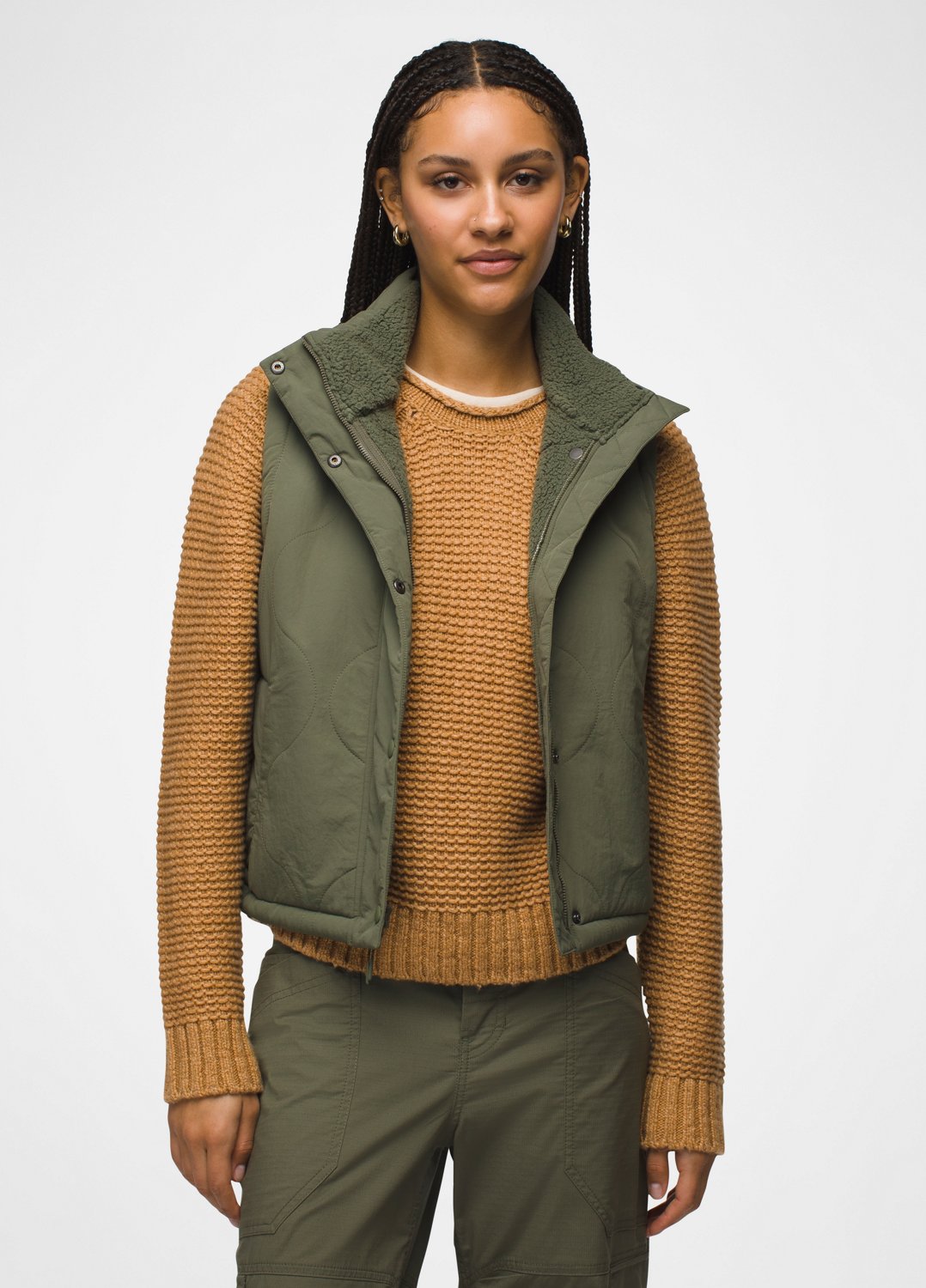 Womens prAna Encinitas Vest - Rye Green
