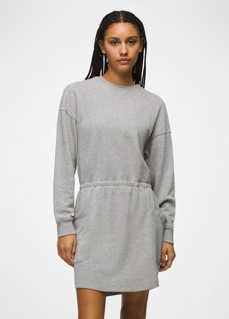 Womens prAna Cozy Up Pocket Dress - Heather Grey