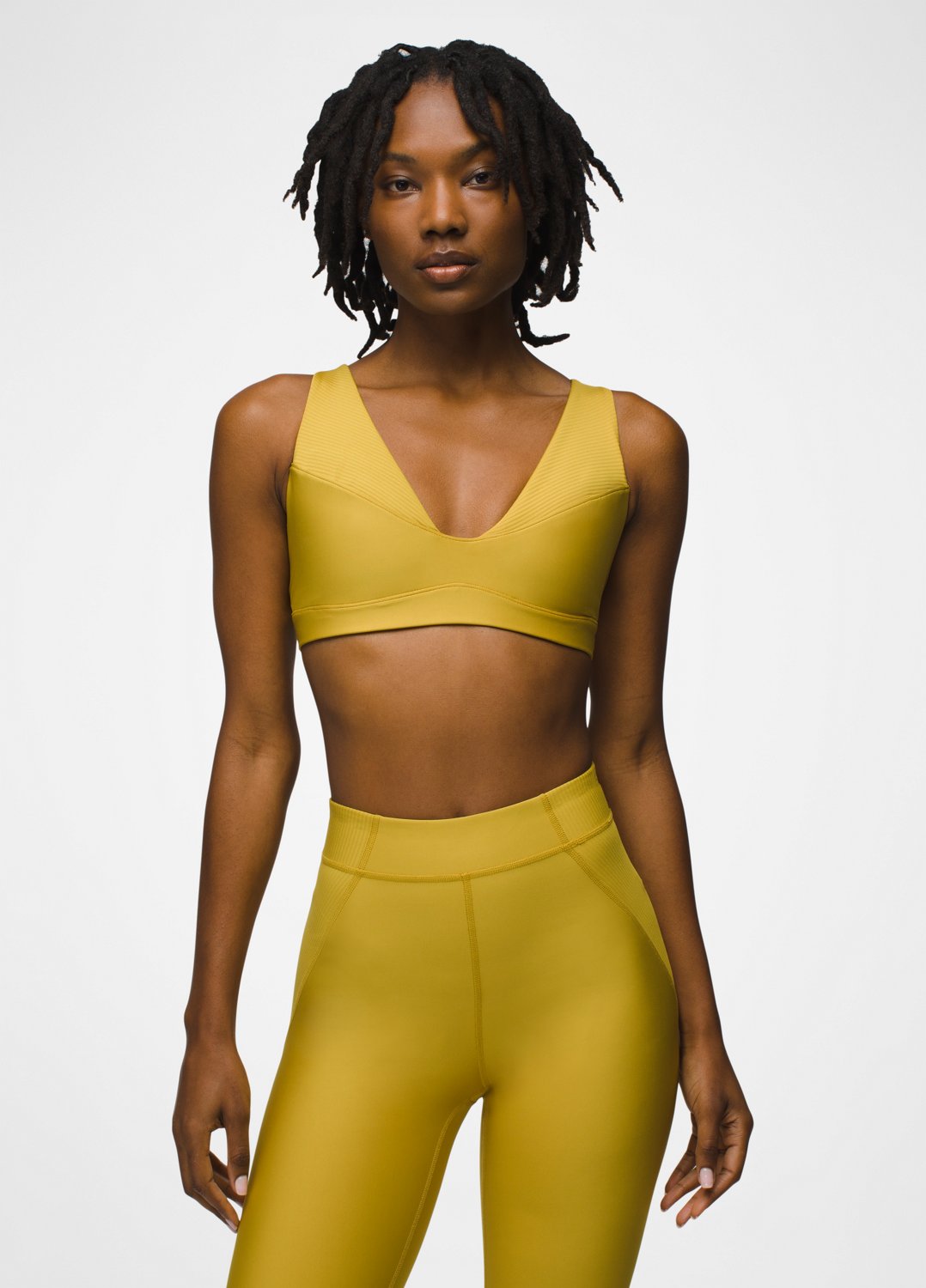 Womens prAna Sculpt™ Send Off Bra - Golden Leaf
